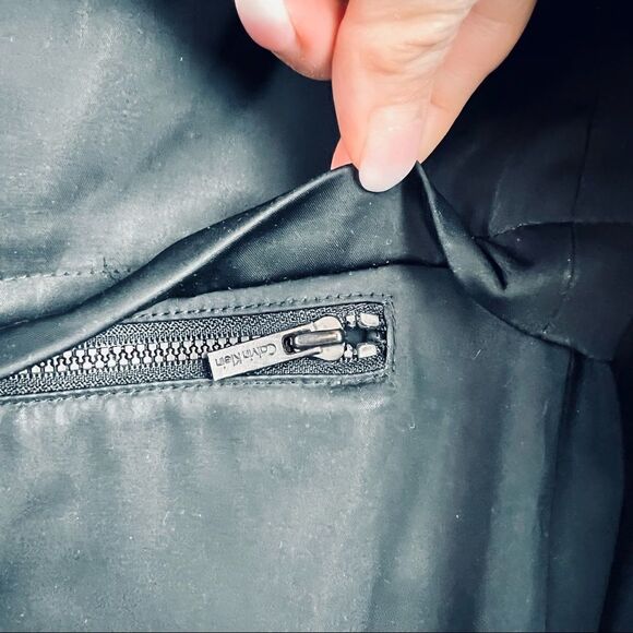 Vintage 90s Calvin Klein Quilted Rain Slicker Jacket Insulated Small - Picture 11 of 16